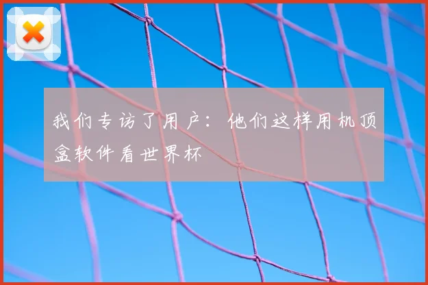 我们专访了用户：他们这样用机顶盒软件看世界杯