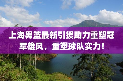 上海男篮最新引援助力重塑冠军雄风，重塑球队实力！