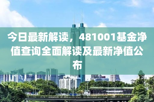 今日最新解读，481001基金净值查询全面解读及最新净值公布